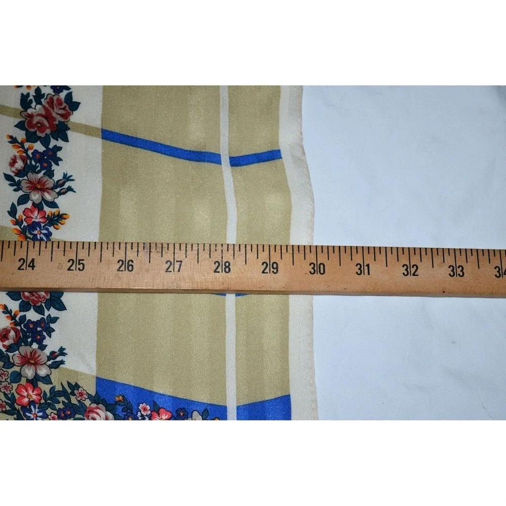 Vtg 60s Albert Nipon Square Scarf 30X30  Floral square‎ style
